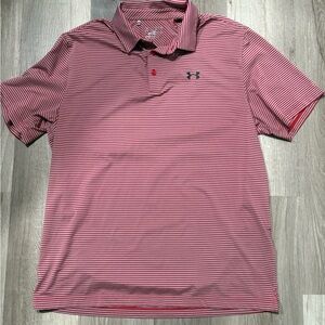 Under Armour Men's Red Striped Polo Shirt